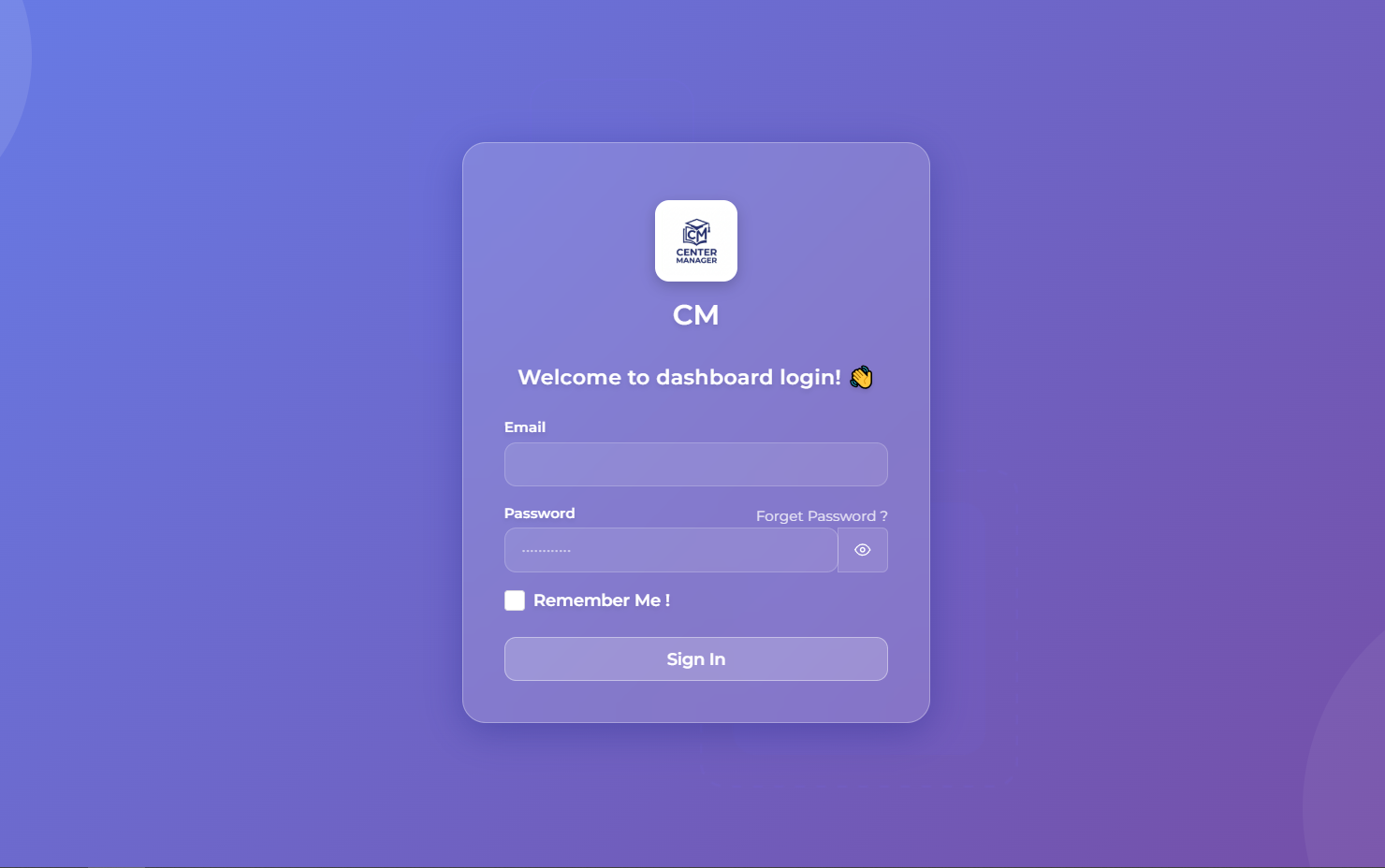 Login Page Mockup